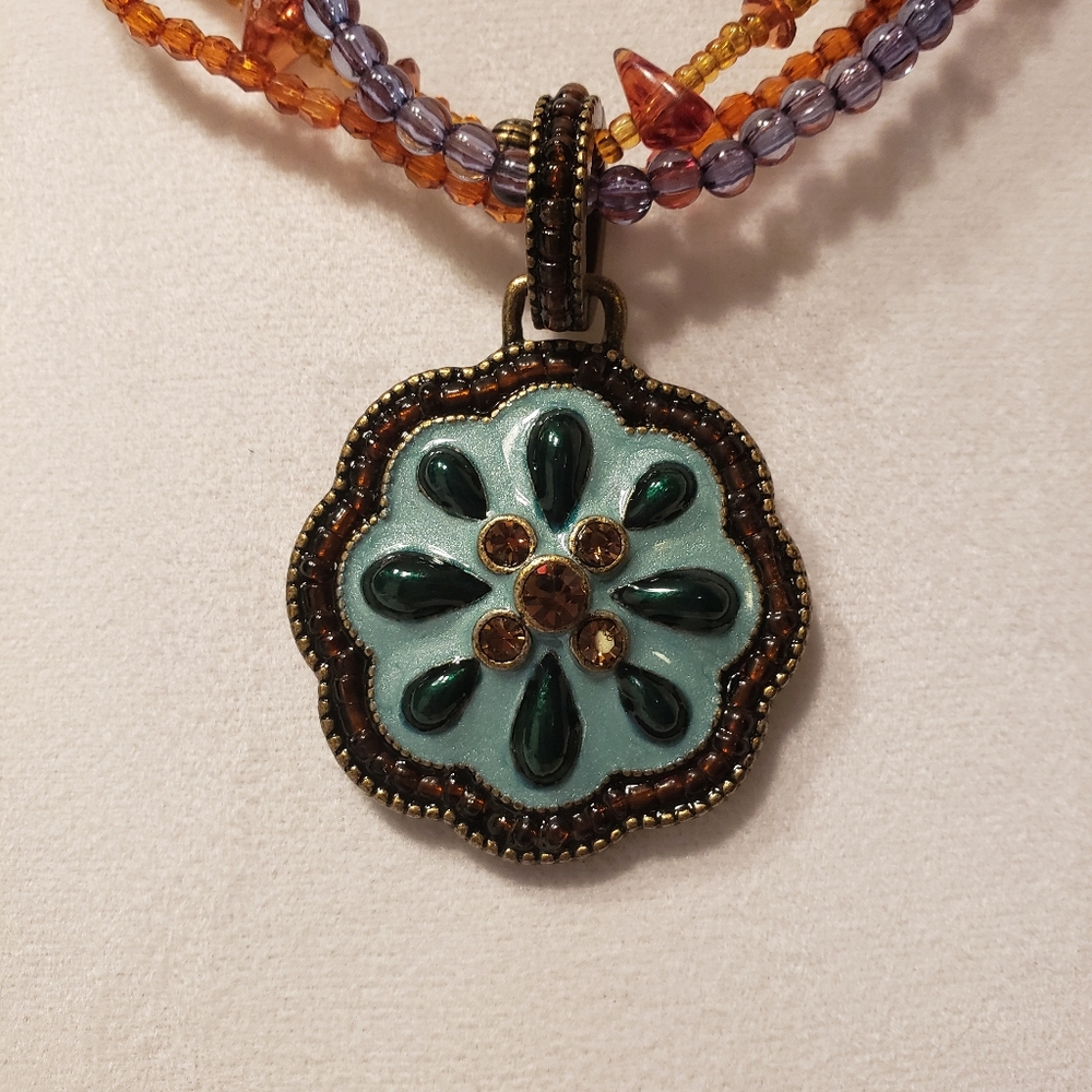Vintage Blue Enamel Necklace